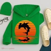 Hammerhead Shark Sihouette Sunset Hoodie thumb 4
