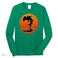 Hammerhead Shark Sihouette Sunset Long Sleeve Shirt thumb 0