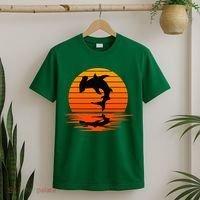 Hammerhead Shark Sihouette Sunset T-Shirt thumb 2