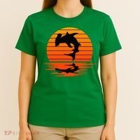 Hammerhead Shark Sihouette Sunset T-Shirt thumb 4