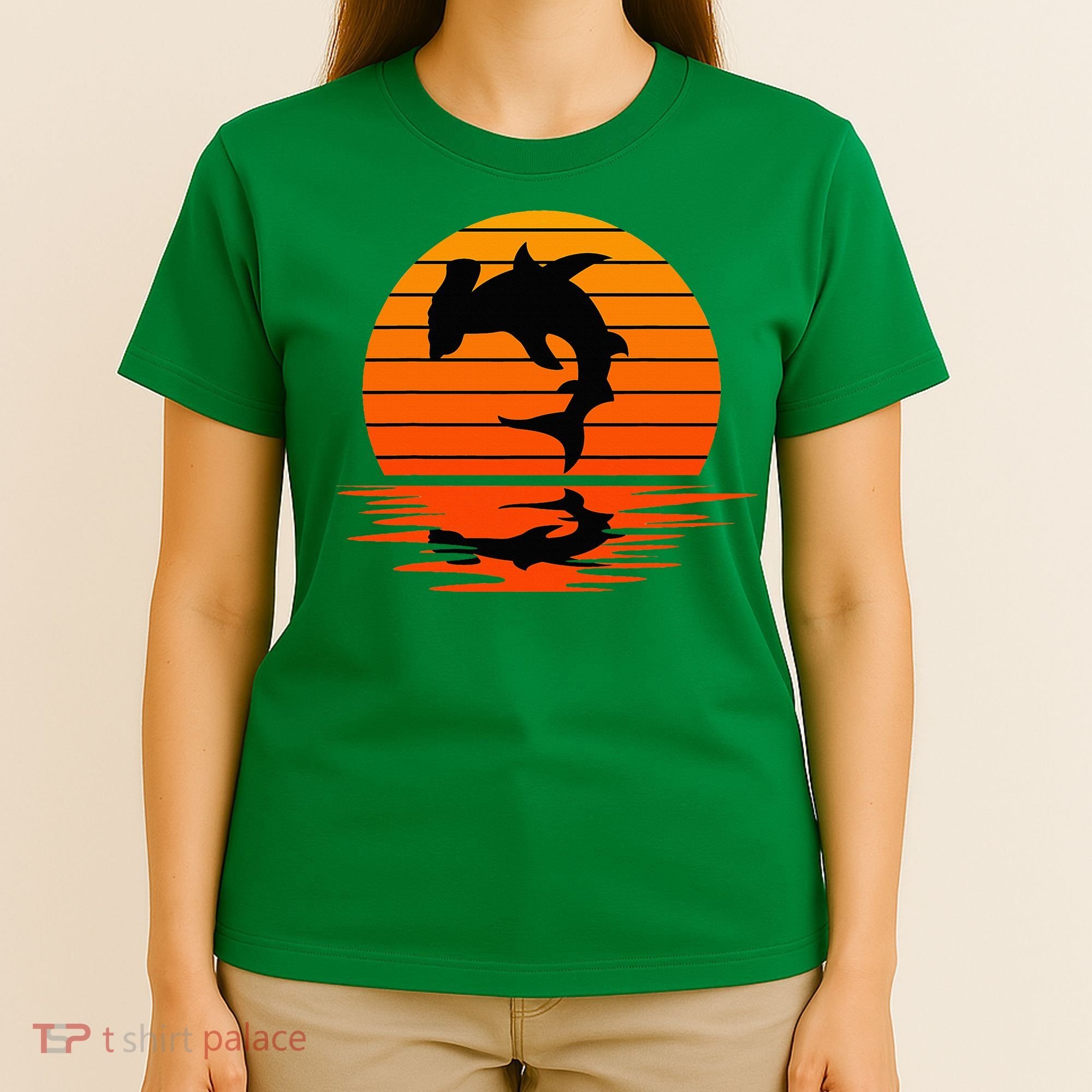 Hammerhead Shark Sihouette Sunset T-Shirt
