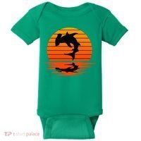 Hammerhead Shark Sihouette Sunset Baby Bodysuit thumb 0