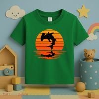 Hammerhead Shark Sihouette Sunset Toddler T-Shirt thumb 3