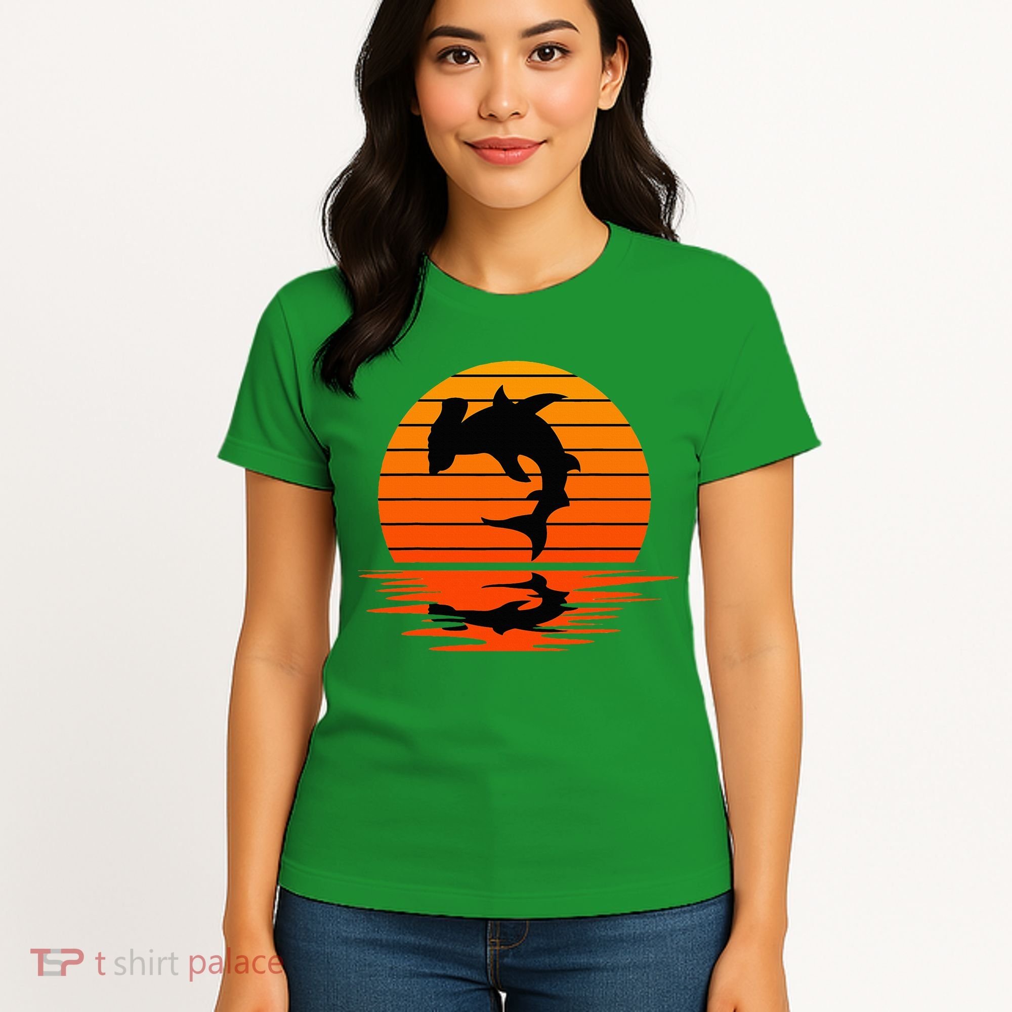 Hammerhead Shark Sihouette Sunset Women's T-Shirt