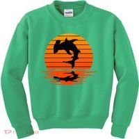 Hammerhead Shark Sihouette Sunset Kids Sweatshirt thumb 0