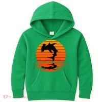 Hammerhead Shark Sihouette Sunset Kids Hoodie thumb 0
