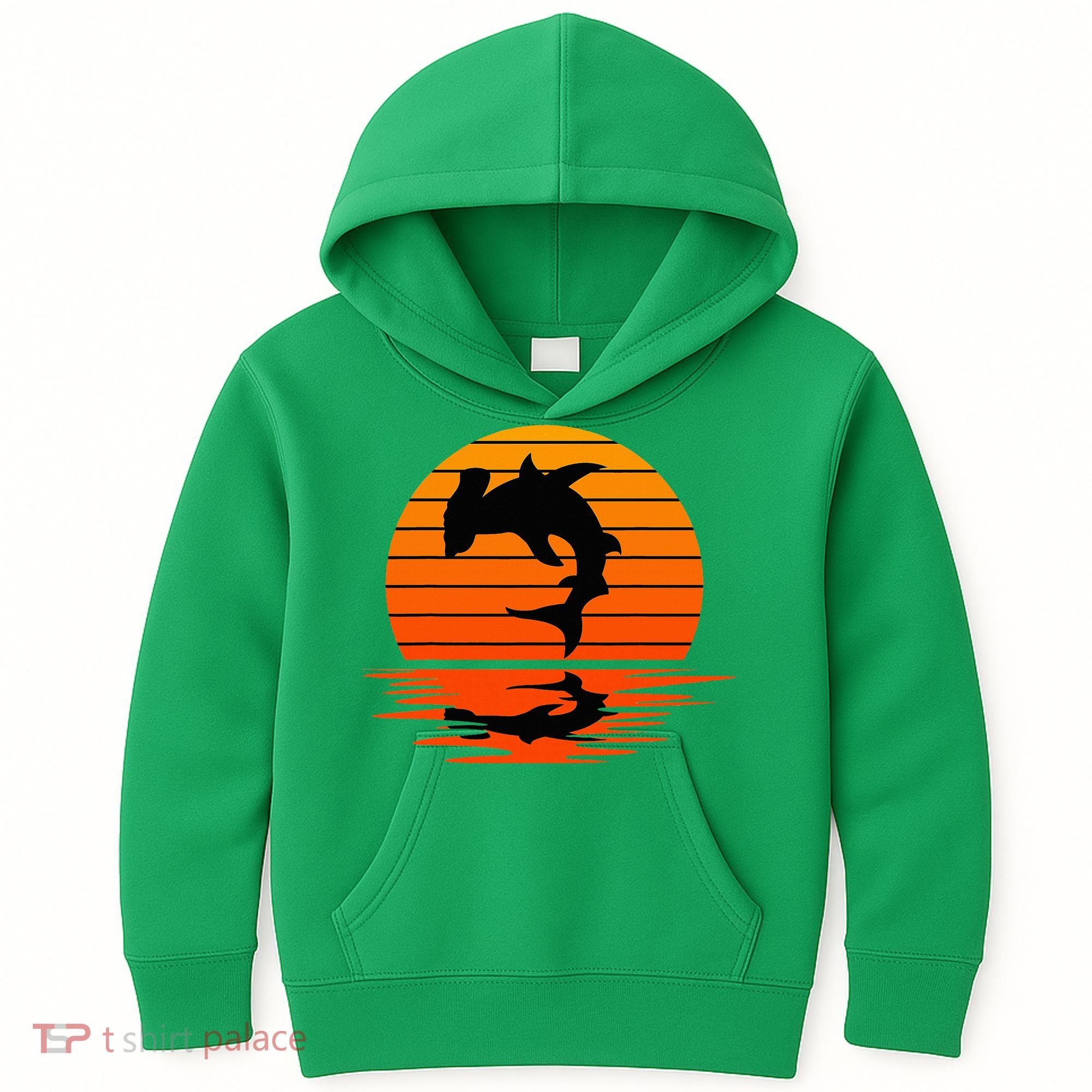 Hammerhead Shark Sihouette Sunset Kids Hoodie