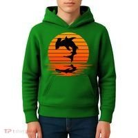 Hammerhead Shark Sihouette Sunset Kids Hoodie thumb 4