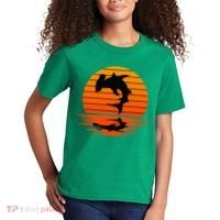 Hammerhead Shark Sihouette Sunset Kids T-Shirt thumb 2