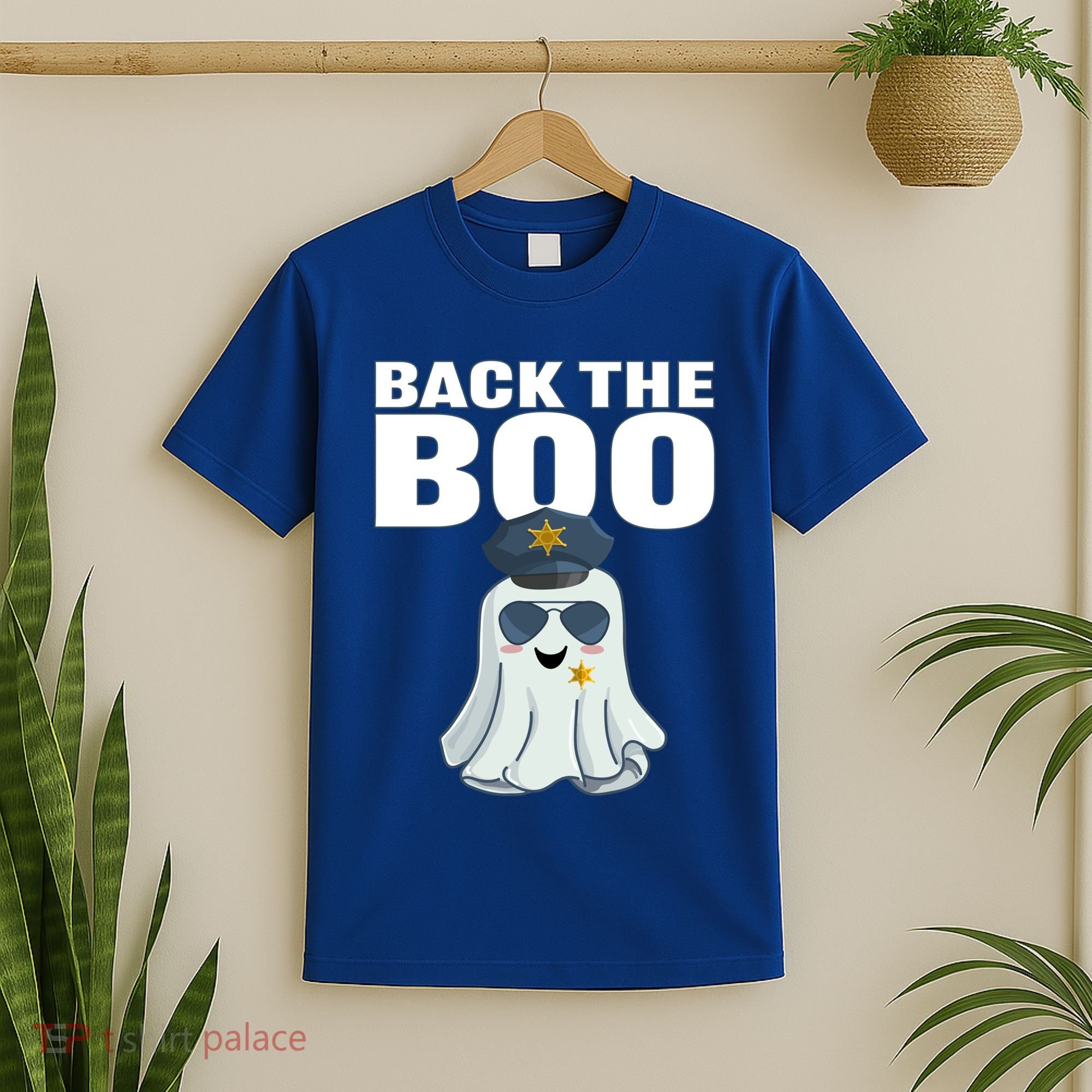 Halloween Spooky Seas The Boo Funny Police Ghost Gift T-Shirt