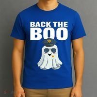 Halloween Spooky Seas The Boo Funny Police Ghost Gift T-Shirt thumb 3