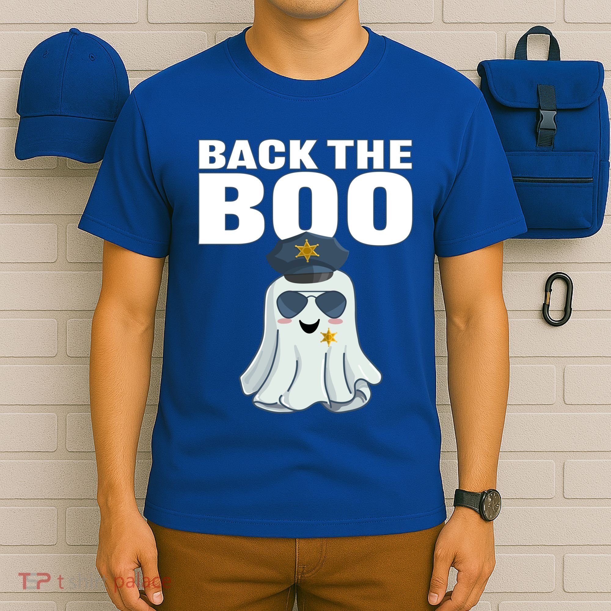 Halloween Spooky Seas The Boo Funny Police Ghost Gift T-Shirt
