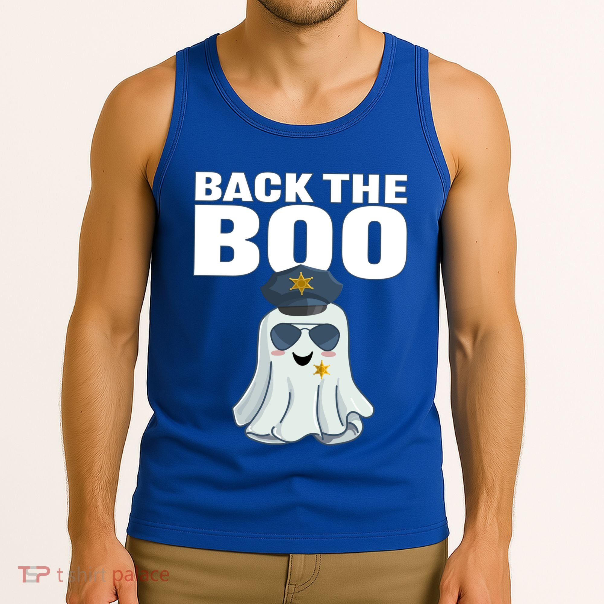 Halloween Spooky Seas The Boo Funny Police Ghost Gift Tank Top