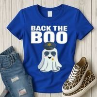 Halloween Spooky Seas The Boo Funny Police Ghost Gift Women's T-Shirt thumb 3