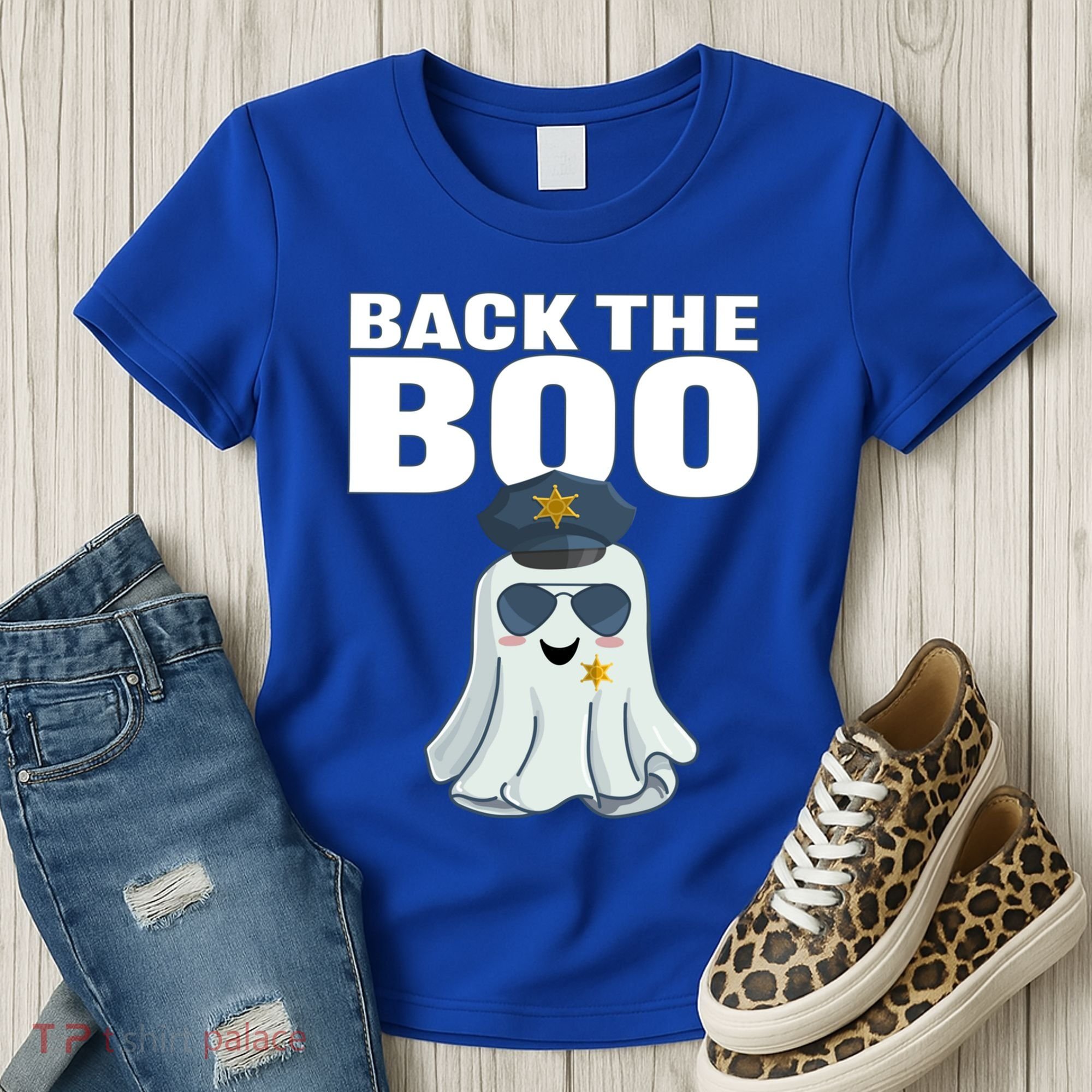 Halloween Spooky Seas The Boo Funny Police Ghost Gift Women's T-Shirt