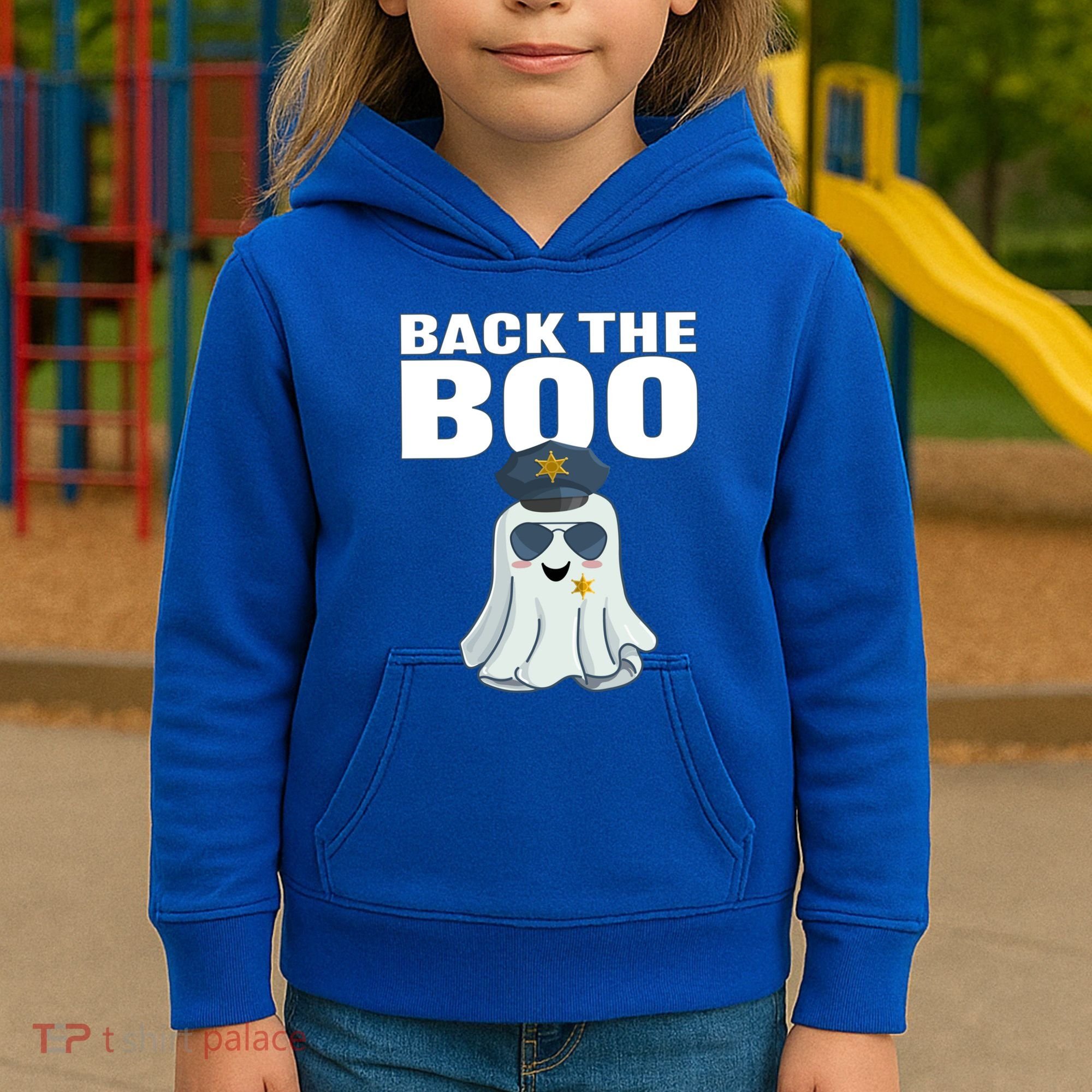 Halloween Spooky Seas The Boo Funny Police Ghost Gift Kids Hoodie