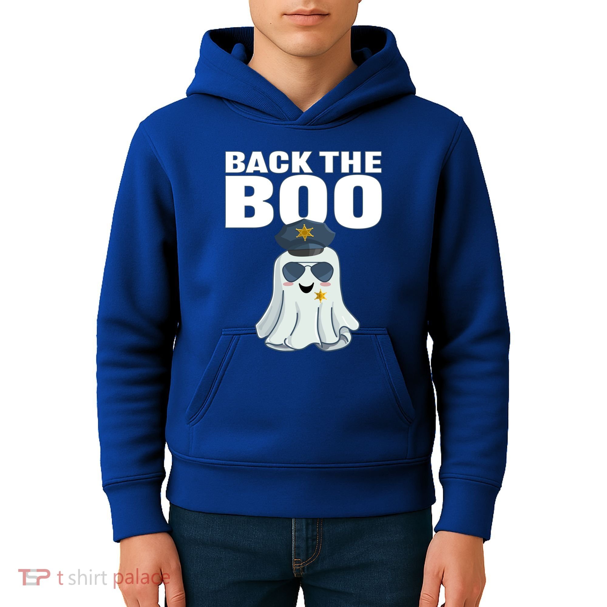 Halloween Spooky Seas The Boo Funny Police Ghost Gift Kids Hoodie