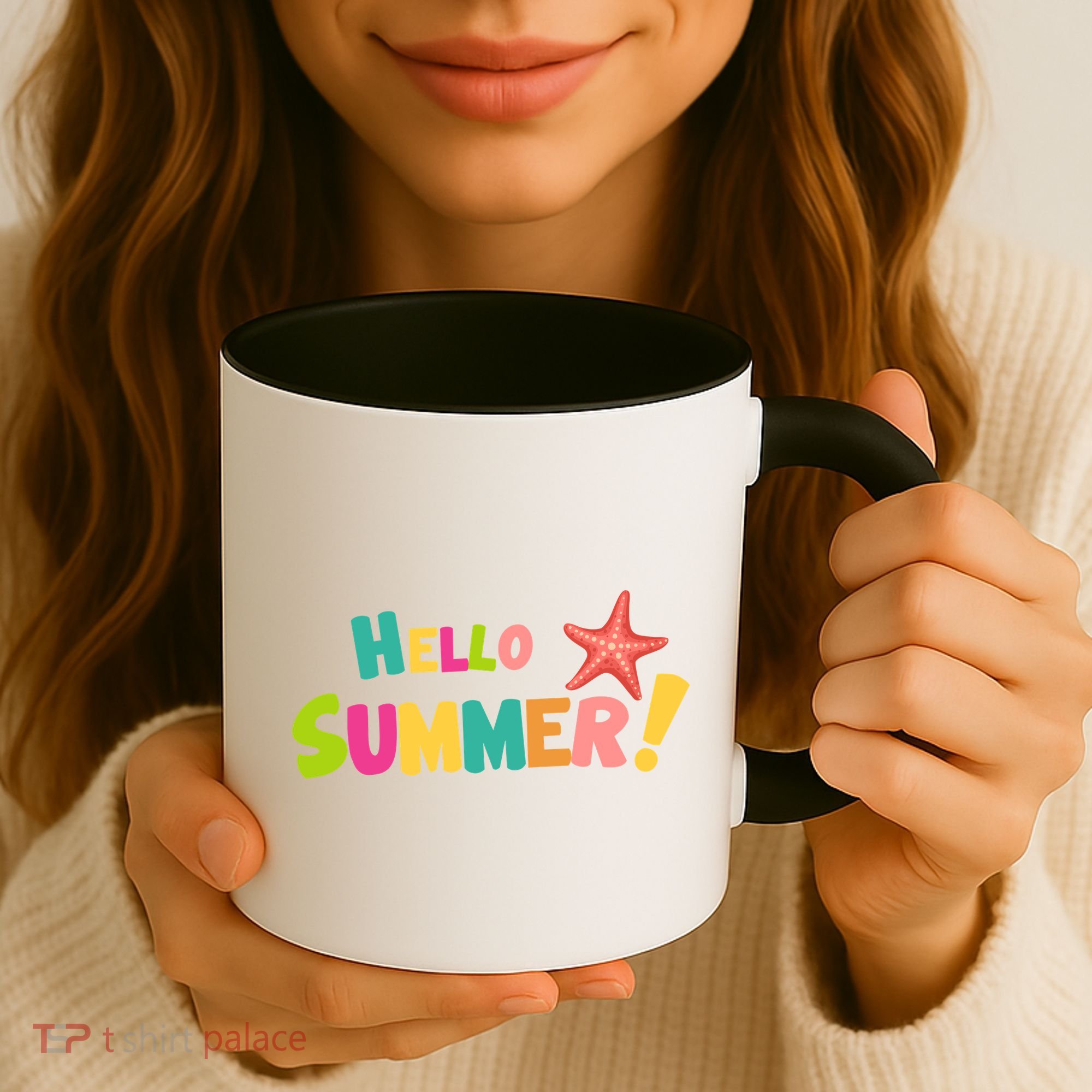 Hello Summer Starfish Colorful Coffee Mug