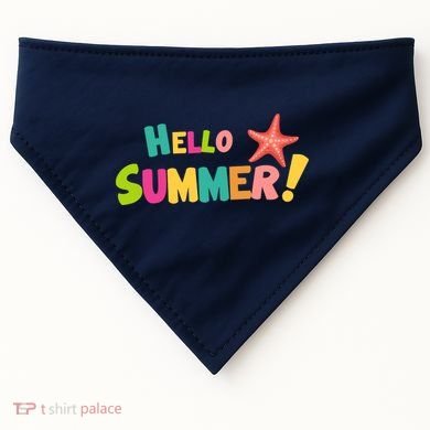 Hello Summer Starfish Colorful USA-Made Doggie Bandana
