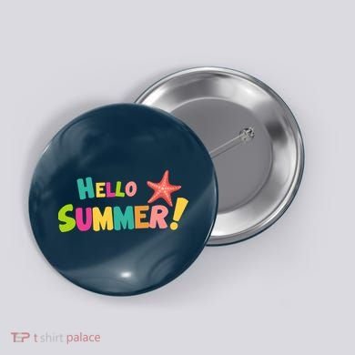 Hello Summer Starfish Colorful Button