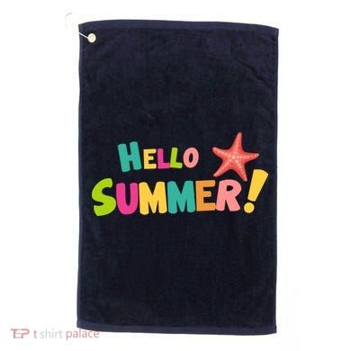 Hello Summer Starfish Colorful Golf Towel