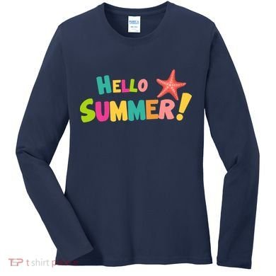 Hello Summer Starfish Colorful Women's Long Sleeve Shirt
