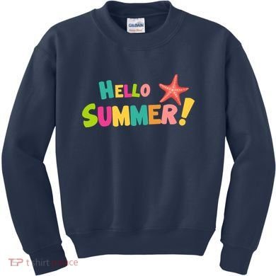 Hello Summer Starfish Colorful Kids Sweatshirt