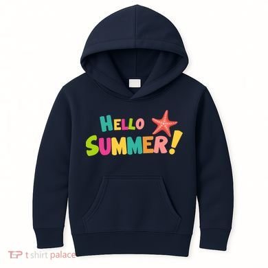 Hello Summer Starfish Colorful Kids Hoodie
