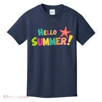 Hello Summer Starfish Colorful Kids T-Shirt thumb 0