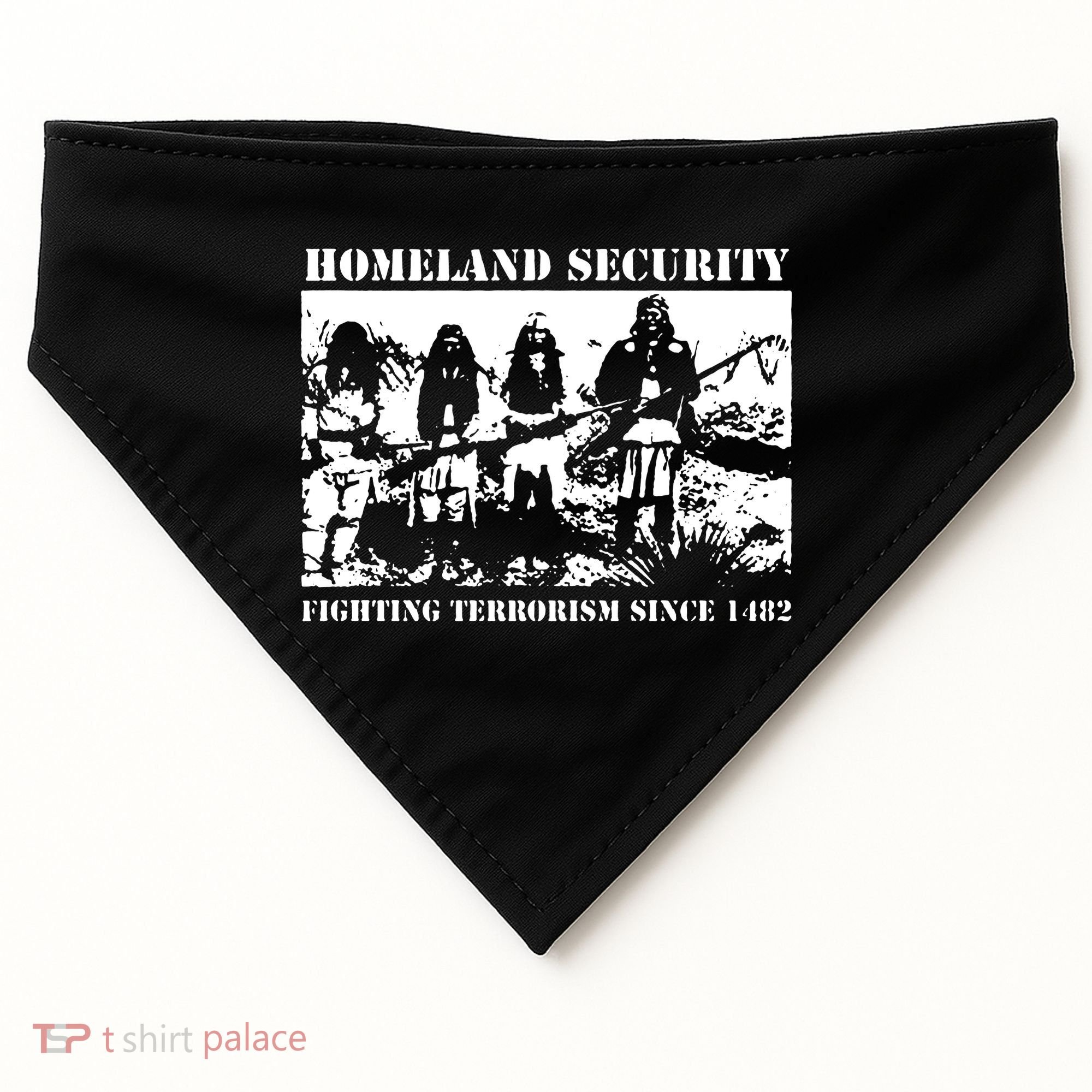 Homeland Security Since 1482 Printed Cotton USA-Made Doggie Bandana