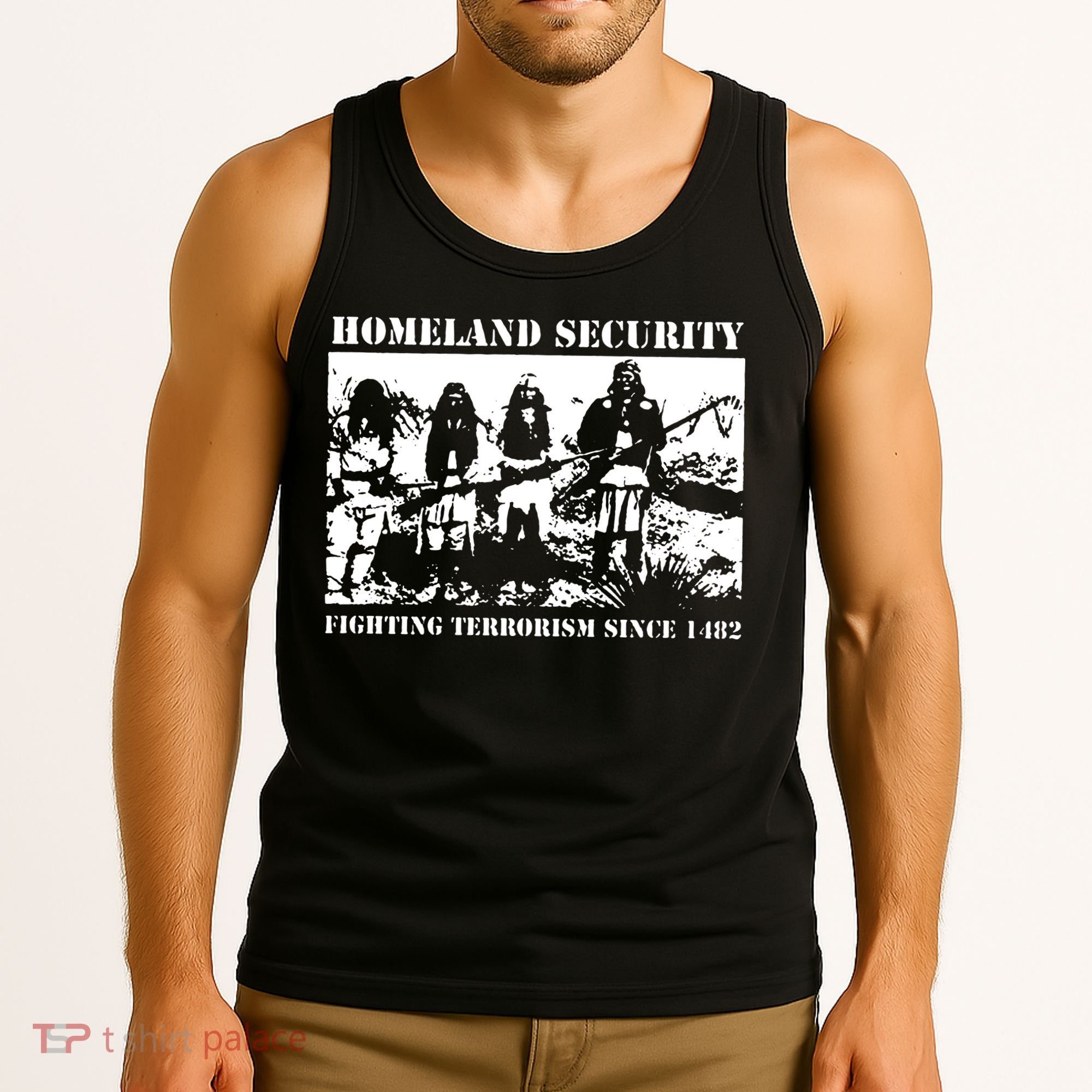 Homeland Security Since 1482 Printed Cotton Tank Top