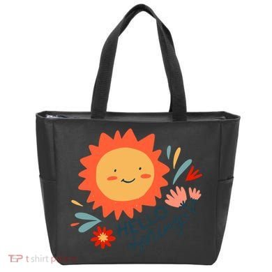 Hello Spring Sunset Floral Tote Bag