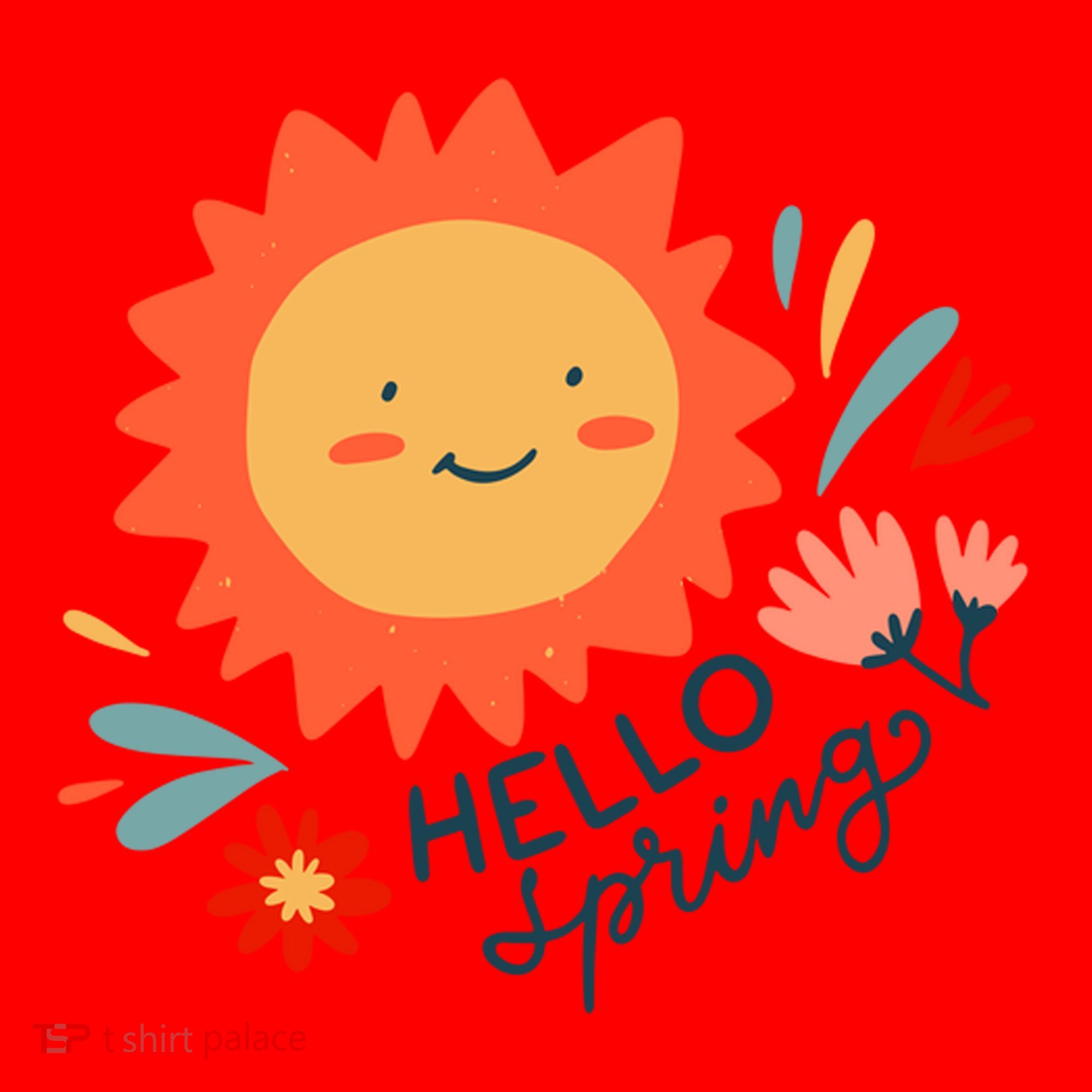 Hello Spring Sunset Floral Santa Hat