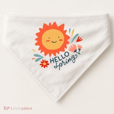 Hello Spring Sunset Floral USA-Made Doggie Bandana