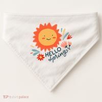 Hello Spring Sunset Floral USA-Made Doggie Bandana thumb 0