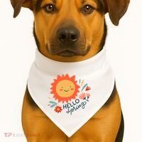 Hello Spring Sunset Floral USA-Made Doggie Bandana thumb 1