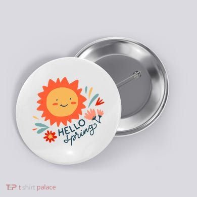Hello Spring Sunset Floral Button