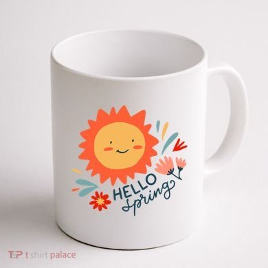 Hello Spring Sunset Floral Coffee Mug back