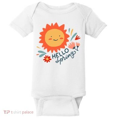 Hello Spring Sunset Floral Baby Bodysuit