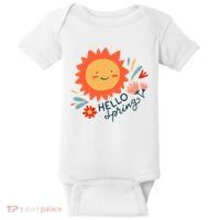 Hello Spring Sunset Floral Baby Bodysuit thumb 0
