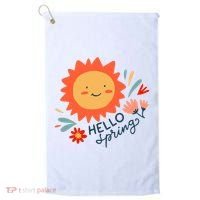 Hello Spring Sunset Floral Golf Towel thumb 0