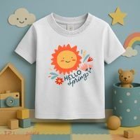 Hello Spring Sunset Floral Toddler T-Shirt thumb 3