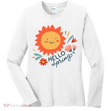 Hello Spring Sunset Floral Women's Long Sleeve Shirt