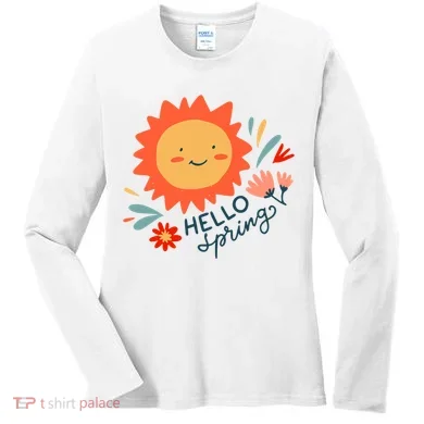 Hello Spring Sunset Floral Women's Long Sleeve Shirt
