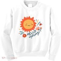 Hello Spring Sunset Floral Kids Sweatshirt thumb 0