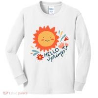 Hello Spring Sunset Floral Kids Long Sleeve Shirt thumb 0