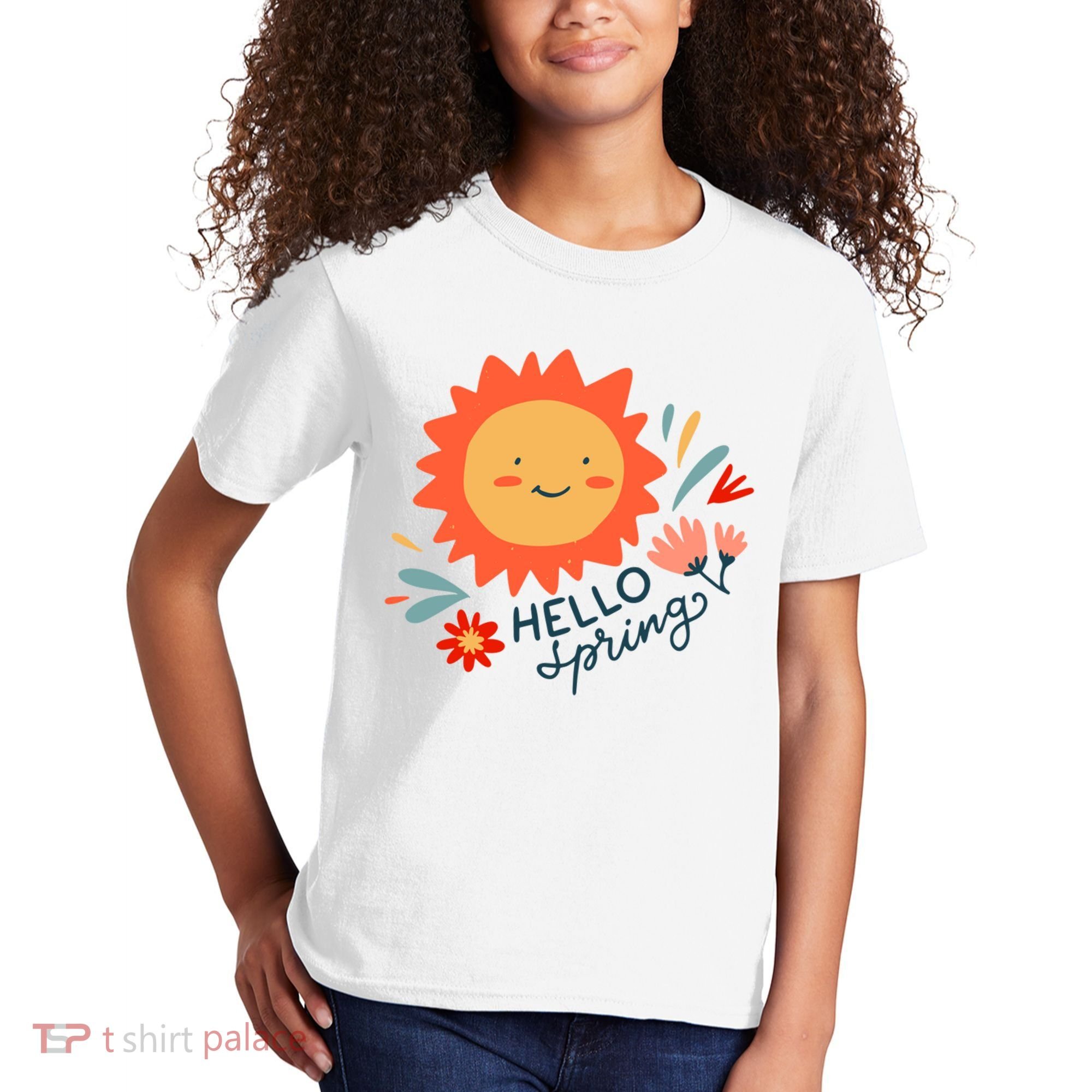 Hello Spring Sunset Floral Kids T-Shirt