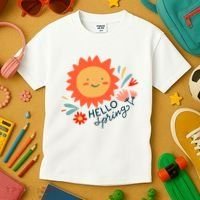 Hello Spring Sunset Floral Kids T-Shirt thumb 3