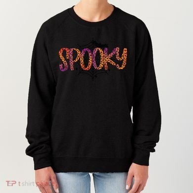 Halloween Spooky Spiderweb Leopard Halloween Day Women's Sweatshirt