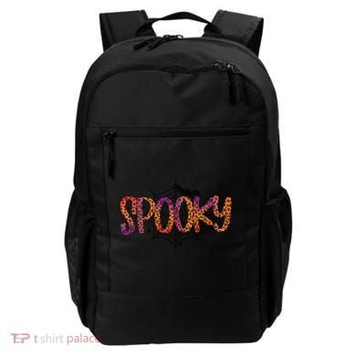 Halloween Spooky Spiderweb Leopard Halloween Day Backpack